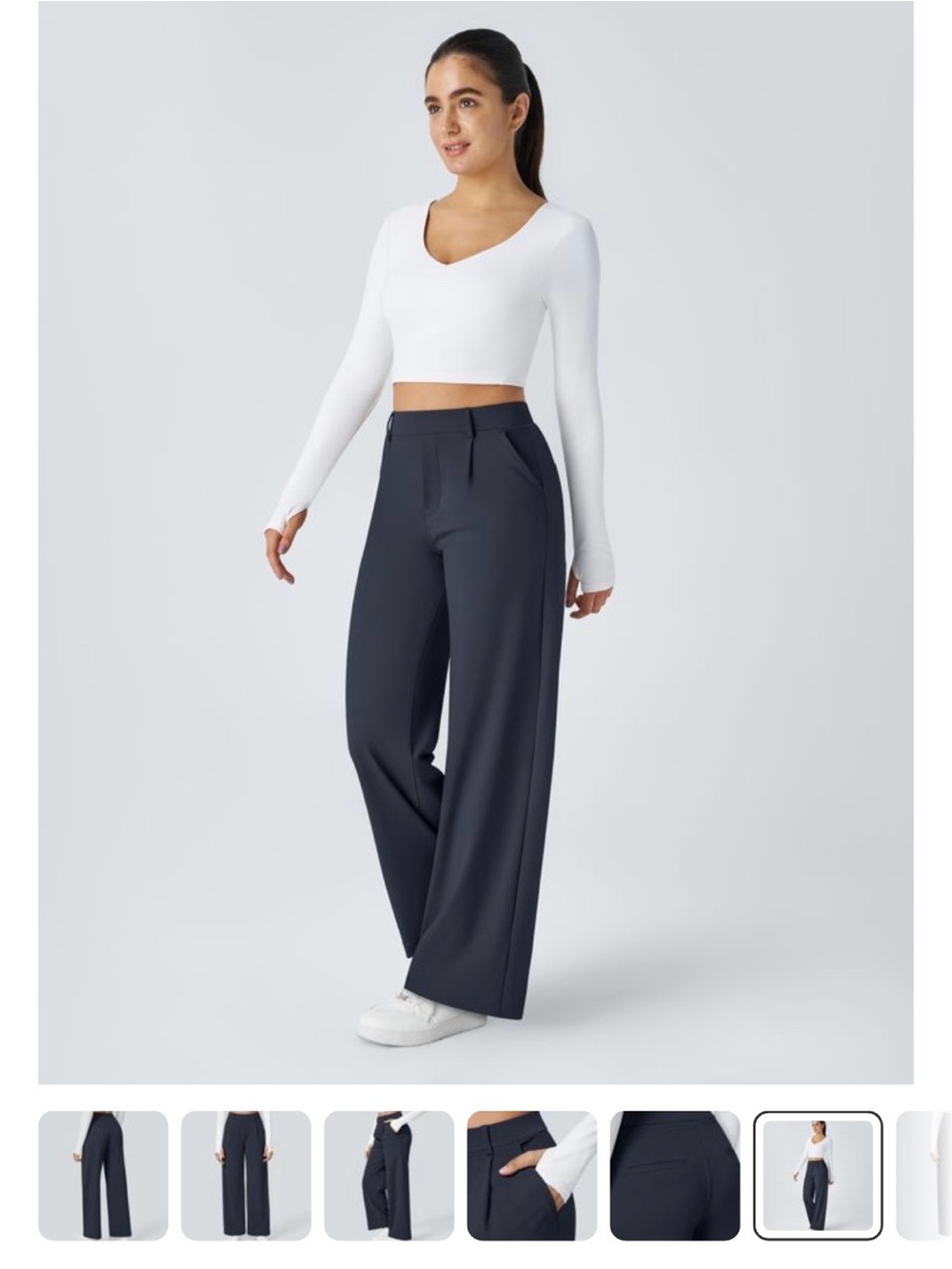 2 pairs HALARA Wide-Leg High-Rise Trousers - Dark Gray and Dark blue 
One NWT